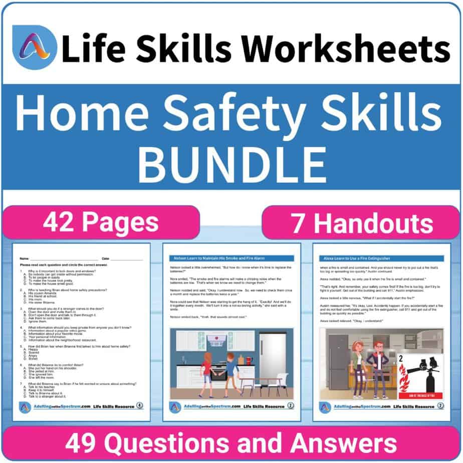 Home Safety Activities for High School Special Education Adulting Life Skills Resources