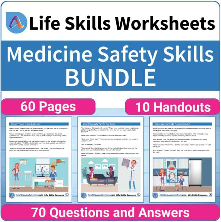 Medicine Safety Life Skills Activities for High School Special Education Adulting Life Skills Resources