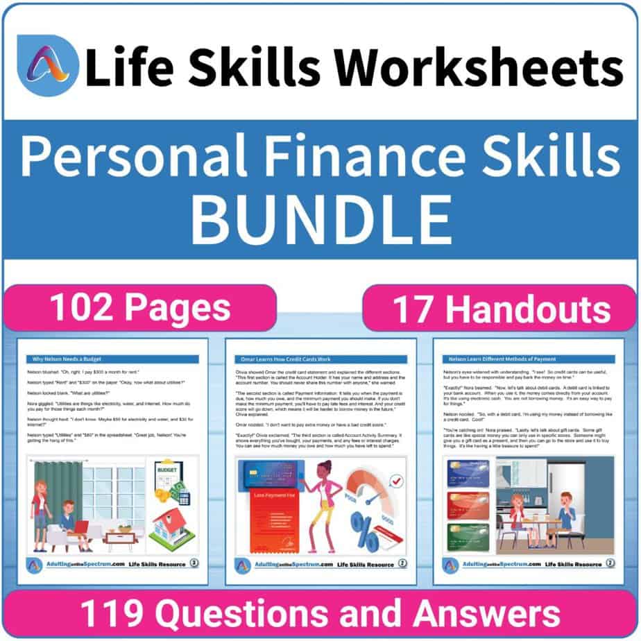 Personal Finance Skills Activities for High School Special Education