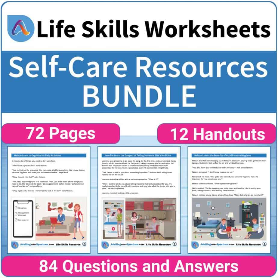 Self-Care Daily Life Skills Activities for High School Special Education