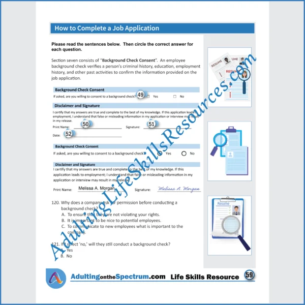 Adulting Life Skills Resources Career Exploration Special Education worksheet for high school students covering How to Fill Out a Job Application.