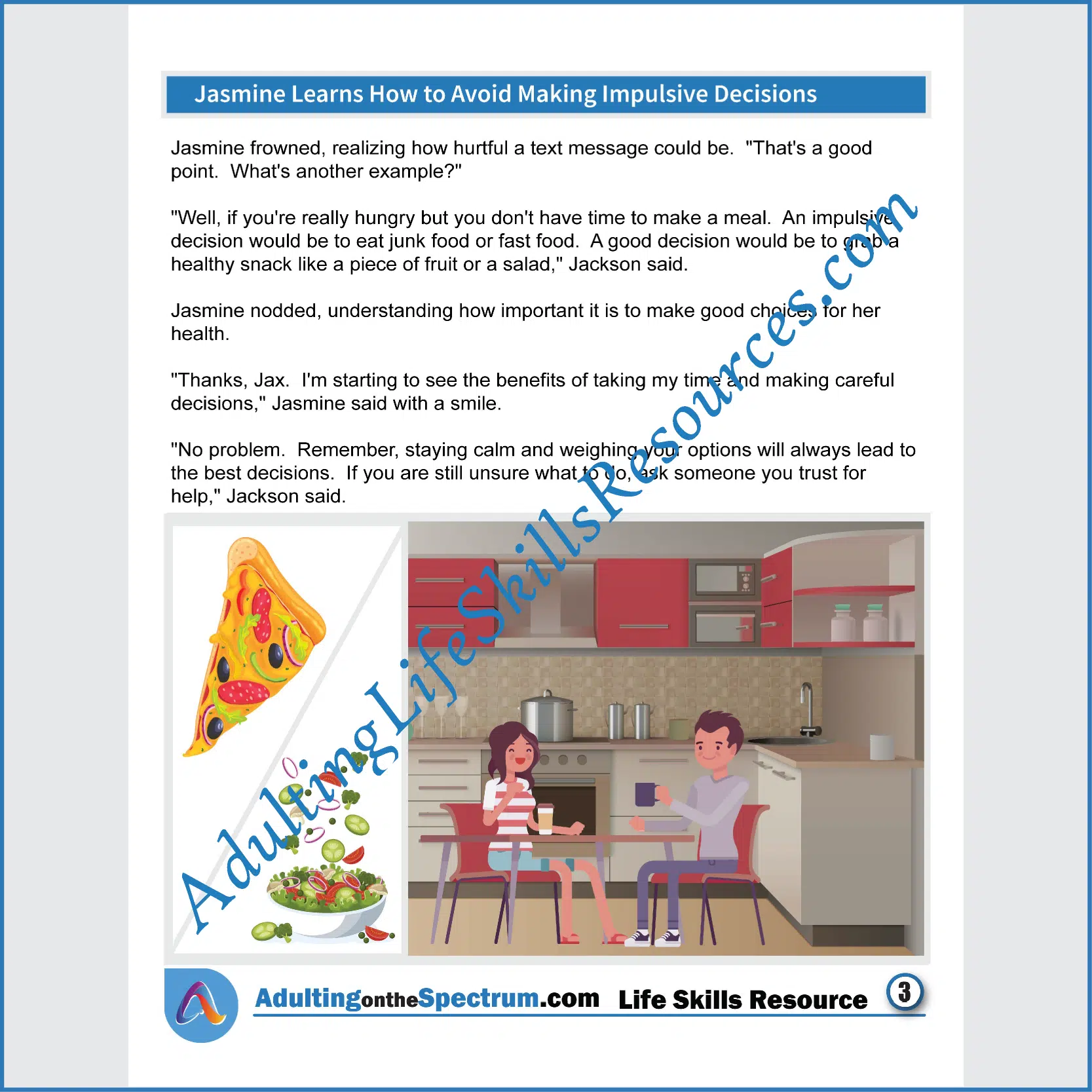 Adulting Life Skills Resources SPED Independent Living Skills Social stories for middle and high school students cover How to Avoid Impulsive Decisions.