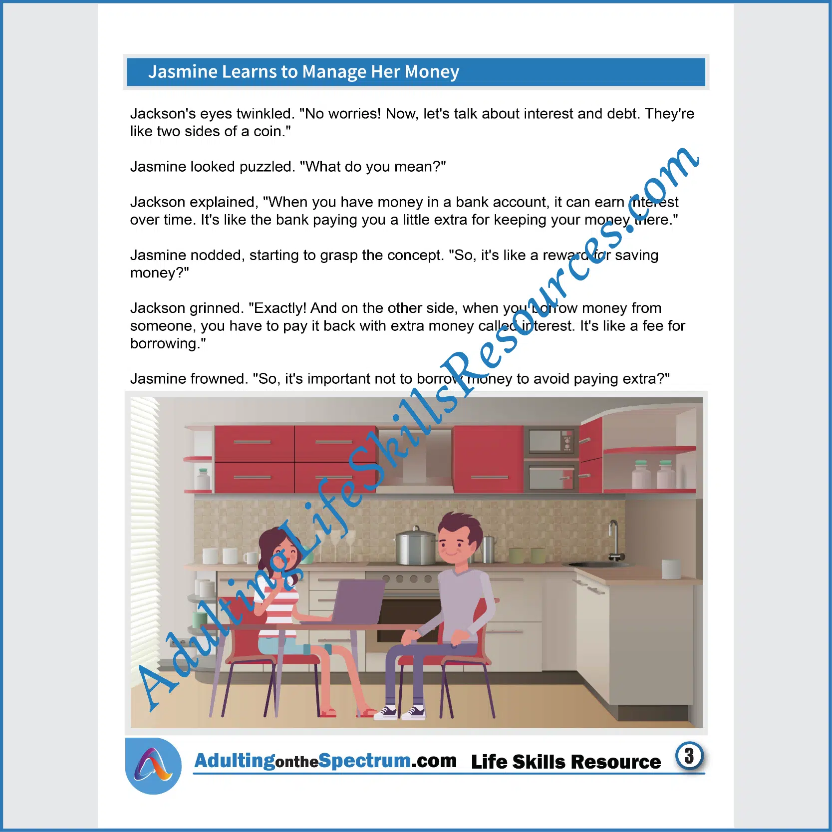 Adulting Life Skills Resources SPED Independent Living Skills Social stories for middle and high school students cover How to Manage Money.