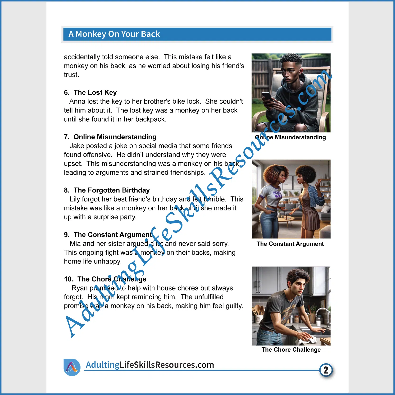 Adulting Life Skills Resources SPED Idiom in Context for Figurative Language Social stories for middle and high school students cover Problem Solving.