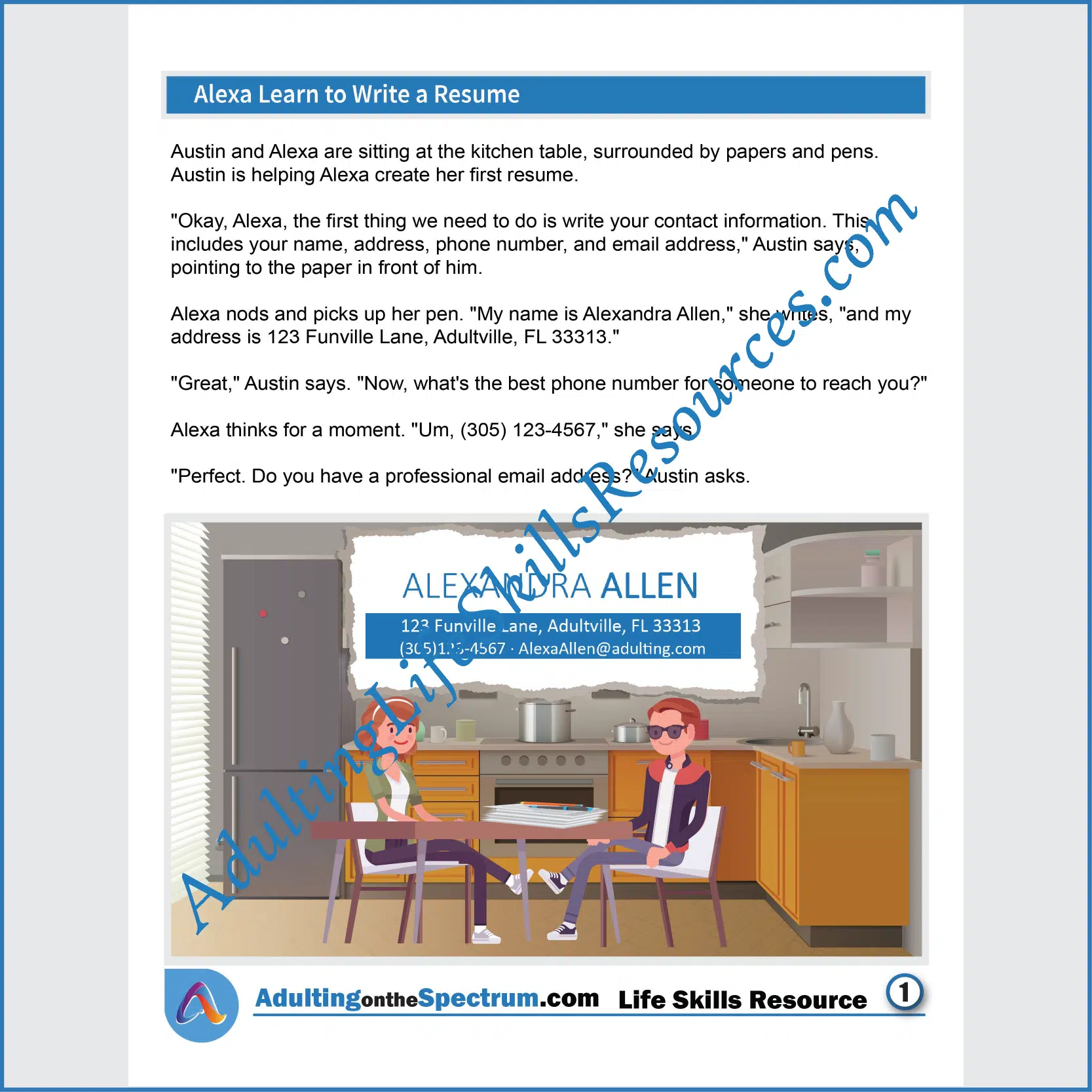 Adulting Life Skills Resources SPED Job Skills handouts for teens and young adults cover Writing a Basic Resume.