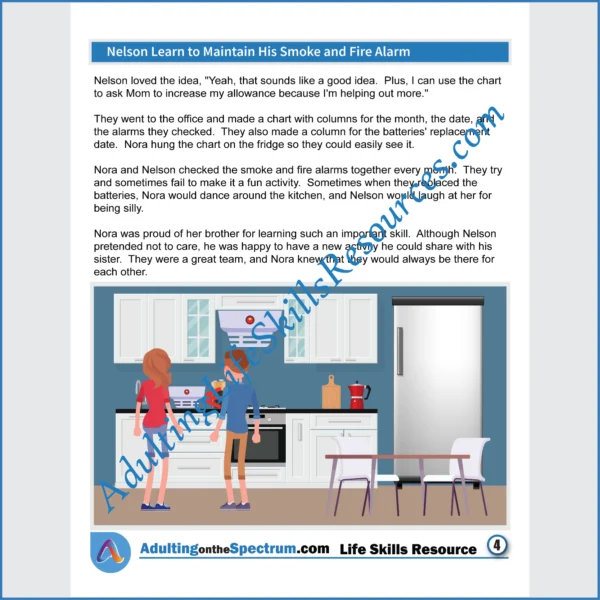 Adulting Life Skills Resources SPED Independent Living Skills Social stories for middle and high school students cover How to Maintain a Smoke Detector.