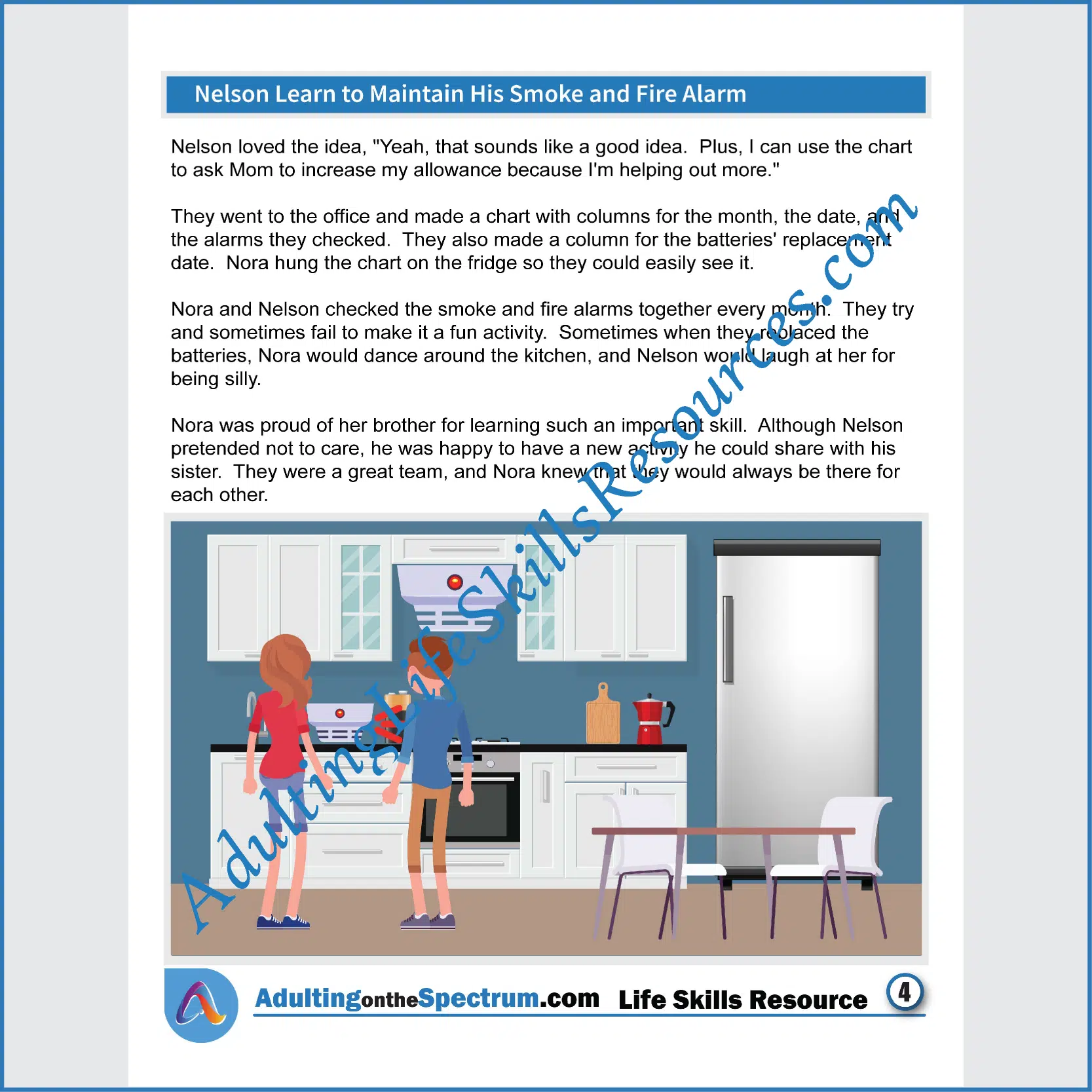 Adulting Life Skills Resources SPED Independent Living Skills Social stories for middle and high school students cover How to Maintain a Smoke Detector.