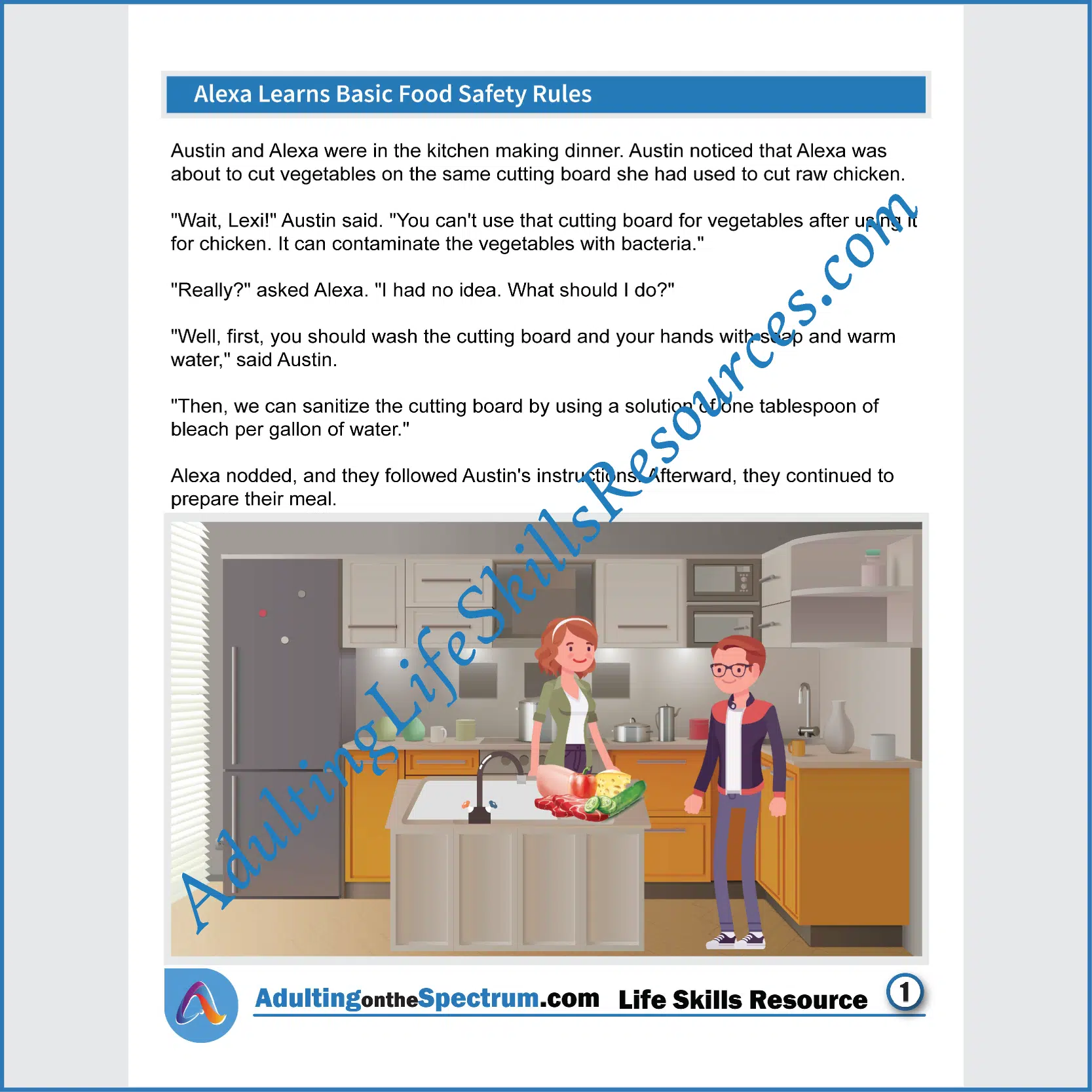 Adulting Life Skills Resources SPED Functional Life Skills handouts for teens and young adults cover Basic Food Safety Rules.