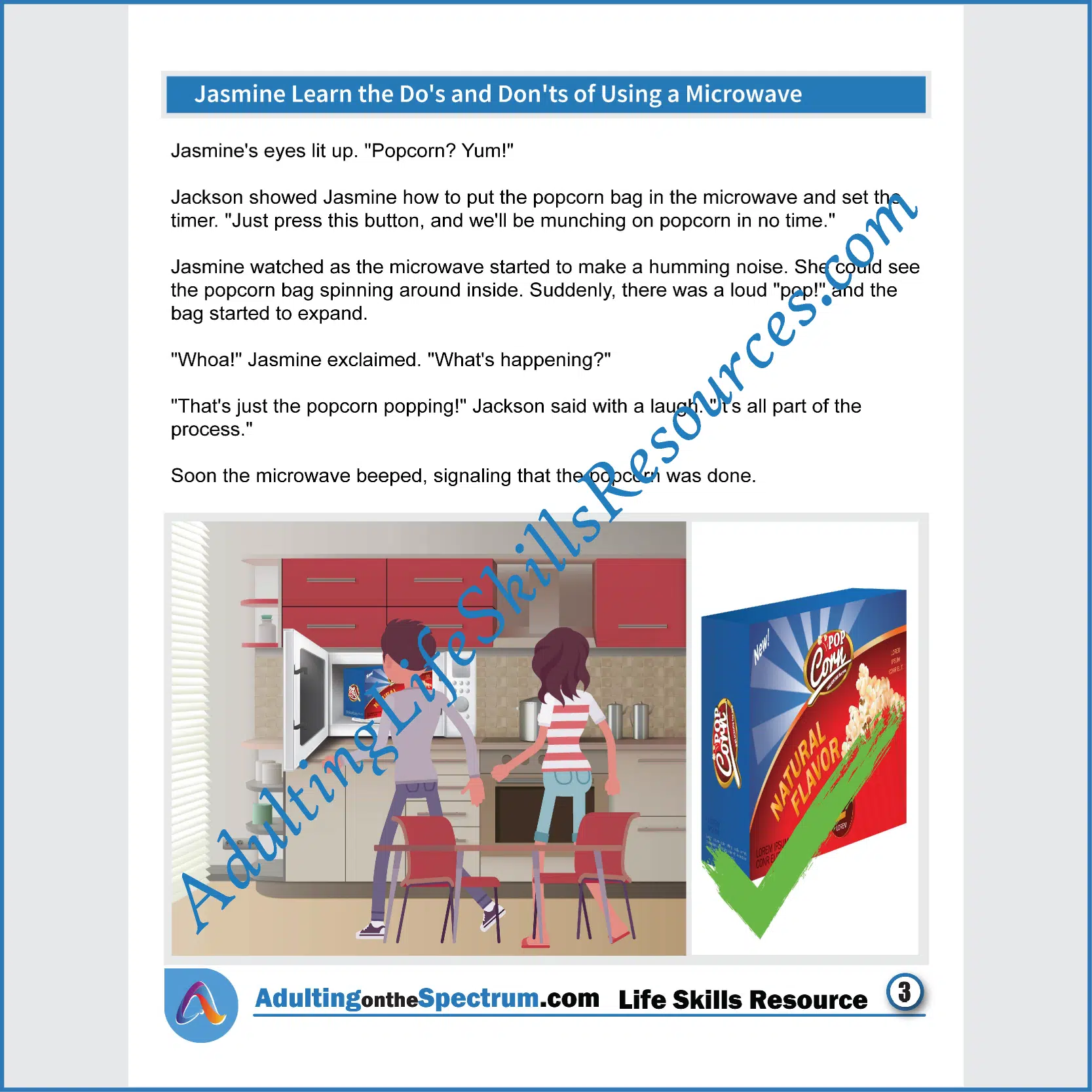 Adulting Life Skills Resources SPED Independent Living Skills Social stories for middle and high school students cover How to Use a Microwave.