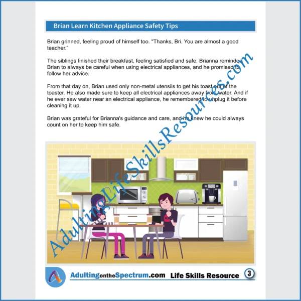 Adulting Life Skills Resources SPED Independent Living Skills Social stories for middle and high school students cover Kitchen Appliance Safety Tips.