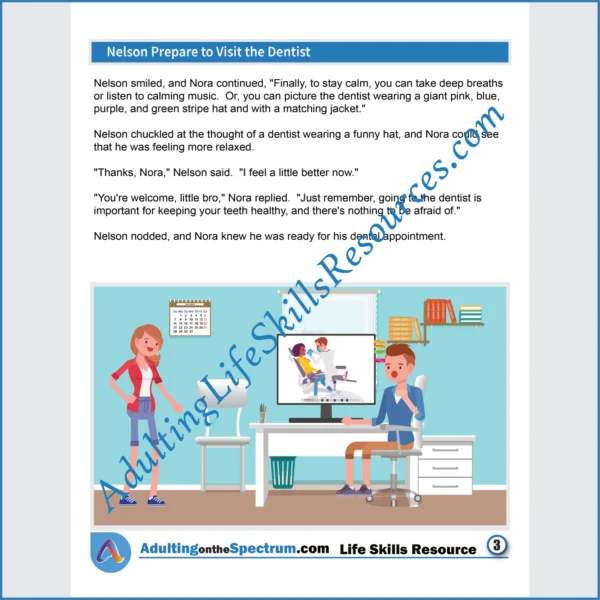 Adulting Life Skills Resources SPED Independent Living Skills Social stories for middle and high school students cover How to Prepare for a Visit to the Dentist.
