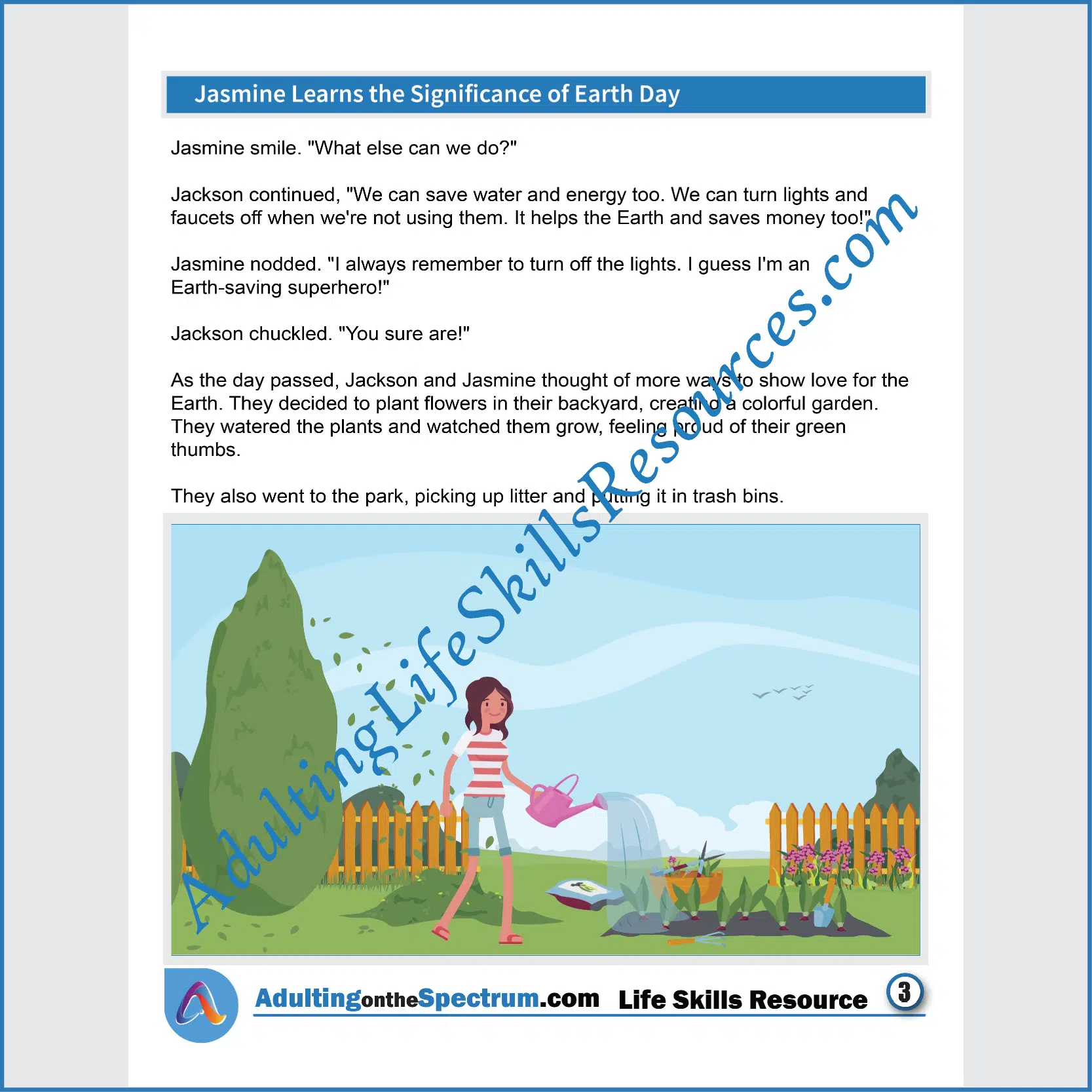 Adulting Life Skills Resources SPED's Seasonal Social Skills stories for middle and high school students cover celebrating Earth Day.
