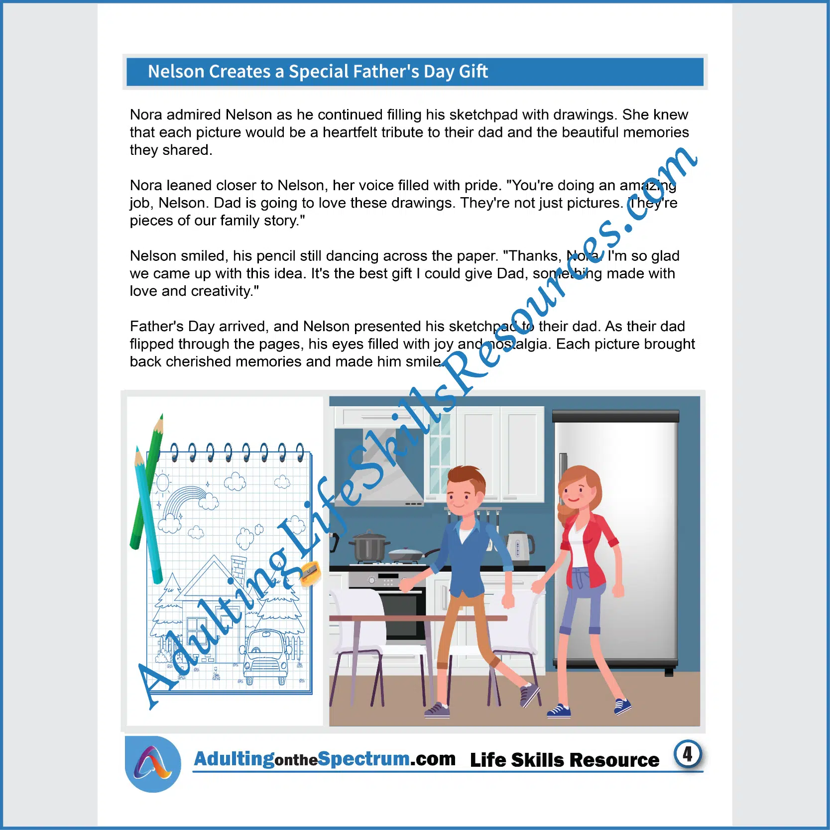 Adulting Life Skills Resources SPED's Seasonal Social Skills stories for middle and high school students cover celebrating Father's Day.
