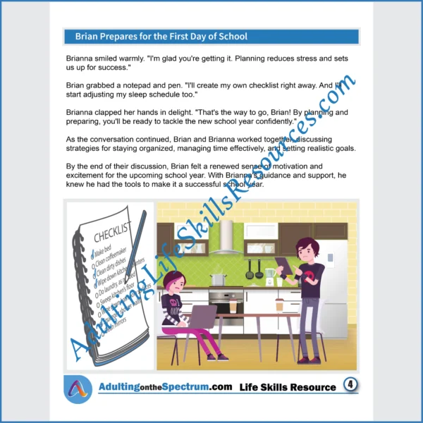 Adulting Life Skills Resources SPED's Seasonal Social Skills stories for middle and high school students cover how to prepare for the First Day of School.