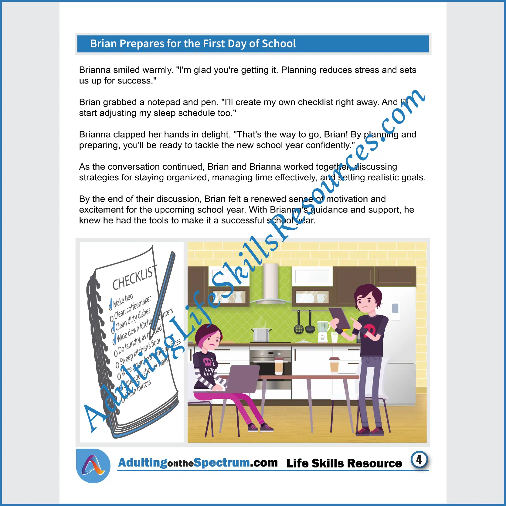 Adulting Life Skills Resources SPED's Seasonal Social Skills stories for middle and high school students cover how to prepare for the First Day of School.