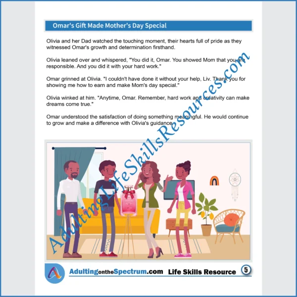 Adulting Life Skills Resources SPED's Seasonal Social Skills stories for middle and high school students cover celebrating Mother's Day.