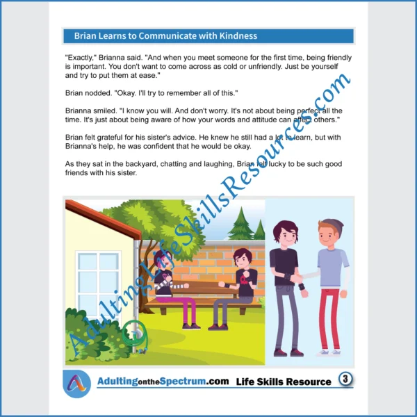 Adulting Life Skills Resources SPED Independent Living Skills Social stories for middle and high school students cover How to Speak with Kindness.