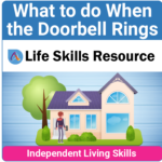 Adulting Life Skills Resources Independent Living Skills Special Education activity for high school students covering How to Answer the Doorbell.