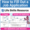 Adulting Life Skills Resources Career Exploration Special Education activity for high school students covering How to Fill Out a Job Application.