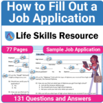 Adulting Life Skills Resources Career Exploration Special Education activity for high school students covering How to Fill Out a Job Application.