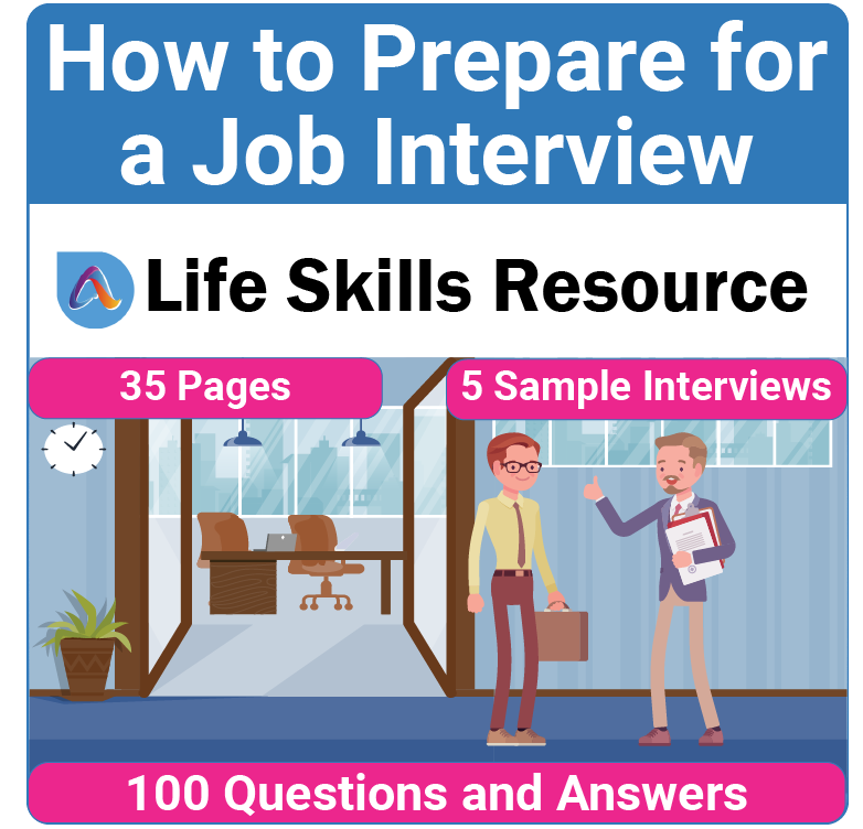 Adulting Life Skills Resources Career Exploration Special Education activity for high school students covering How to Prepare for a Job Interview.