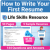 Adulting Life Skills Resources Career Exploration Special Education activity for high school students covering How to Write a First Resume.