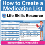Adulting Life Skills Resources Medical Safety Special Education activity for middle and high school students covering How to Create a Medication List.