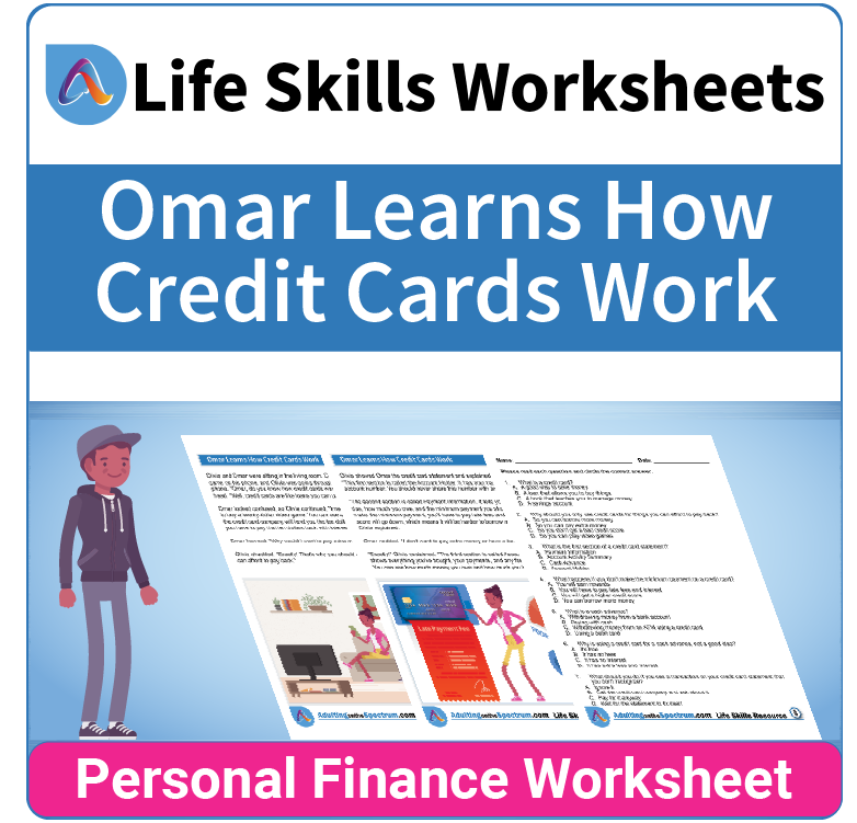 Adulting Life Skills Resources SPED Personal Finance worksheet for middle and high school students covers Credit Cards.