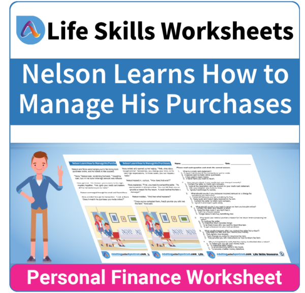 Adulting Life Skills Resources SPED Personal Finance worksheet for middle and high school students covers How to Manage Purchases.