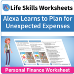 Adulting Life Skills Resources SPED Personal Finance worksheet for middle and high school students covers Planning for Unexpected Expenses.