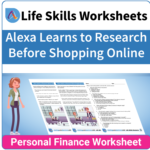 Adulting Life Skills Resources SPED Independent Living Skills worksheet for middle and high school students covers Researching Before Shopping Online.