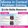 Adulting Life Skills Resources SPED Idiom in Context for Figurative Language worksheet for middle and high school students covers Problem-Solving.