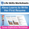 Adulting Life Skills Resources SPED Career Exploration worksheet for high school students covers Writing a Basic Resume.