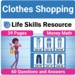 Adulting Life Skills Resources SPED Independent Living Skills worksheet for middle and high school students covers Clothes Shopping.
