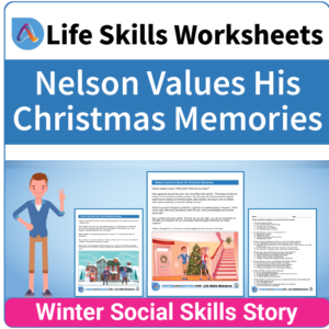 Adulting Life Skills Resources SPED Seasonal Social Skills worksheet for middle and high school students covers celebrating Christmas.