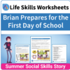 Adulting Life Skills Resources SPED Seasonal Social Skills worksheet for middle and high school students covers how to prepare for the First Day of School.