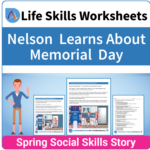 Adulting Life Skills Resources SPED Seasonal Social Skills worksheet for middle and high school students covers celebrating Memorial Day.