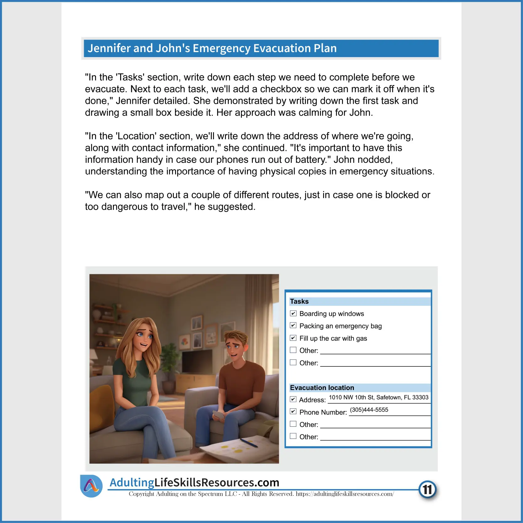 How to Create an Emergency Evacuation Plan is a life skills activity designed specifically for teens and young adults with special needs.