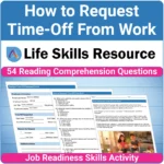 How to Request Time Off from Work is a step-by-step job readiness activity tailored for teens and young adults with special needs.