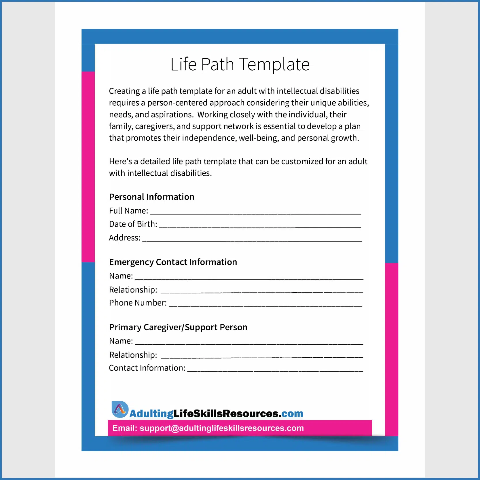 Free Life Path Template for Parents – Plan Long-Term Success Today