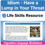 Free Idiom Worksheet - Have a Lump in Your Throat